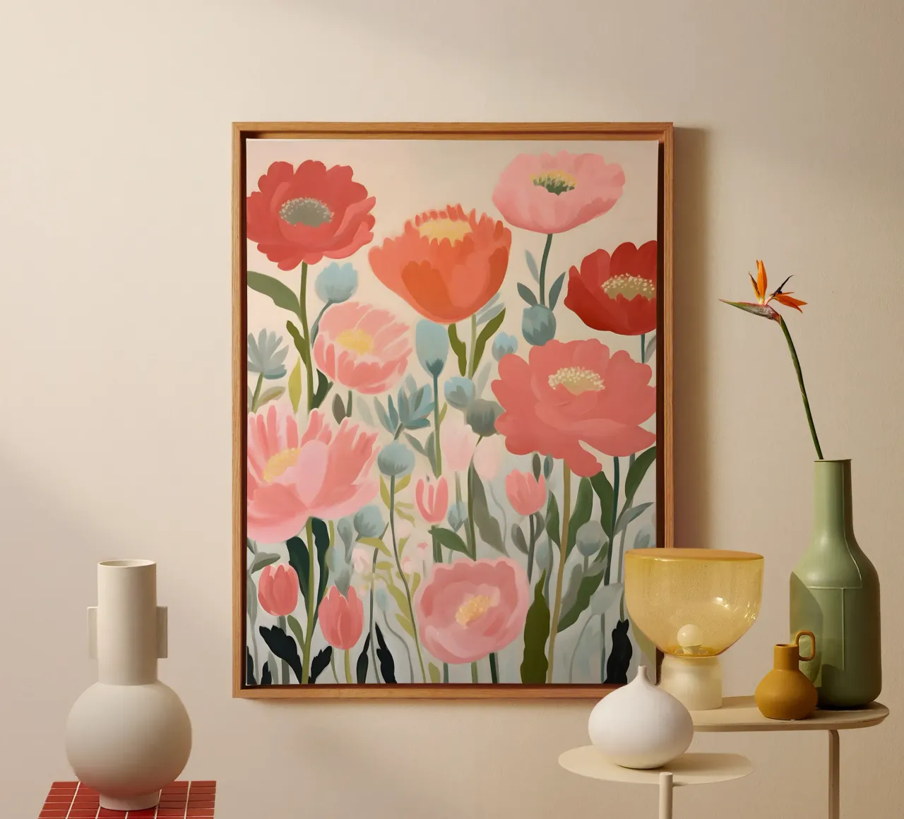 Wildflower Symfonie - Levendig canvas met Baklijst van KidzStudio