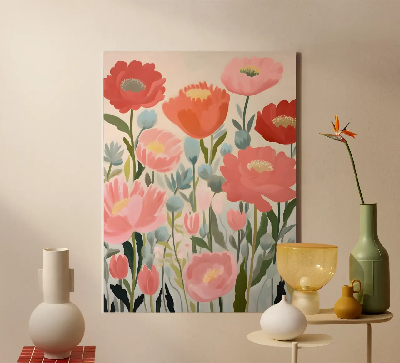 Wildflower Symfonie - Levendig canvas met Baklijst van KidzStudio