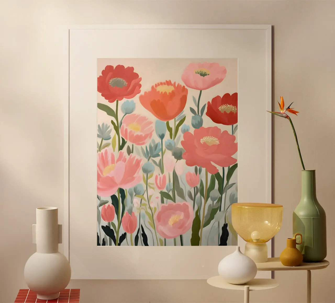 Sinfonia di fiori selvatici - Vibrante poster con telaio in alluminio da KidzStudio