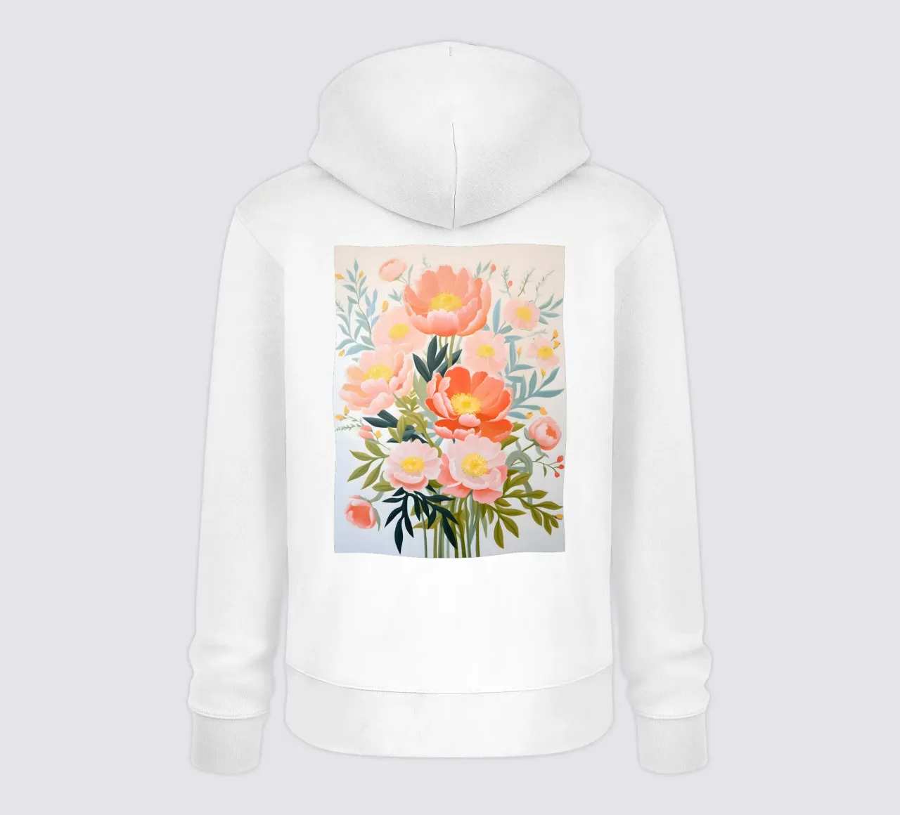 Peony Bliss - Design floreale vibrante felpa con cappuccio da KidzStudio