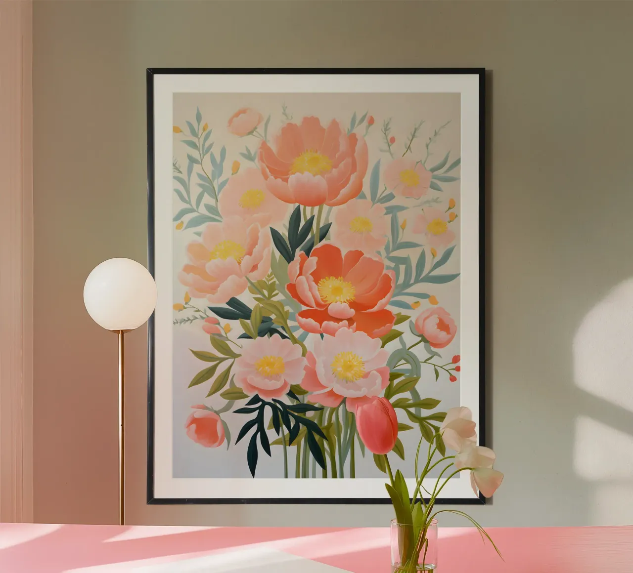 Peony Bliss - Lebendiges Blumendesign Poster von KidzStudio