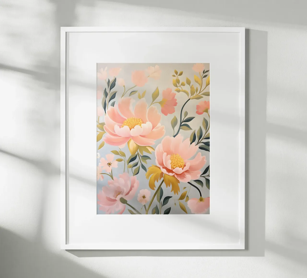 Eleganza della peonia dorata - Design floreale senza tempo poster con telaio in alluminio da KidzStudio