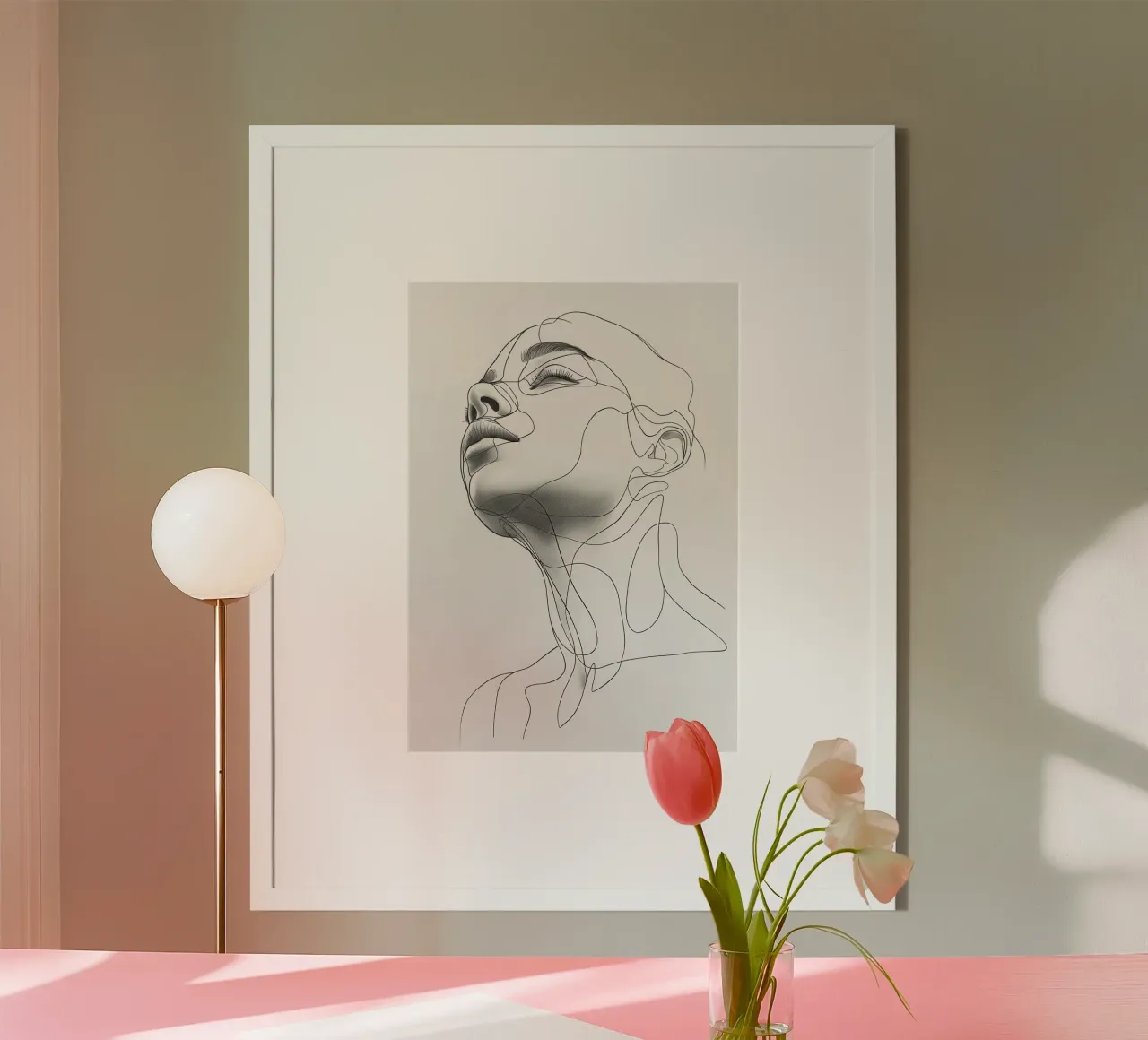 Linien Kunst Frau Hahnemühle von Justyna Jaszke JBJart