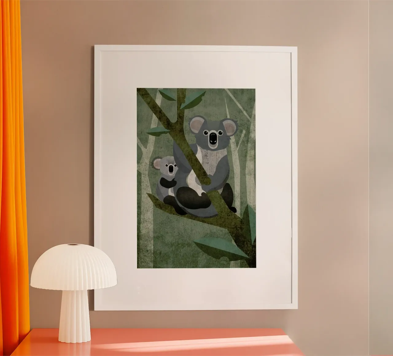 Koala poster with aluminum frame by Sabrina Ziegenhorn
