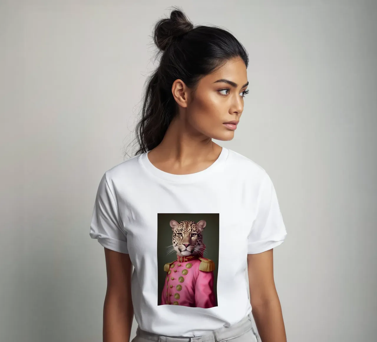 Pittura rosa leopardo t-shirt da Carinaprint