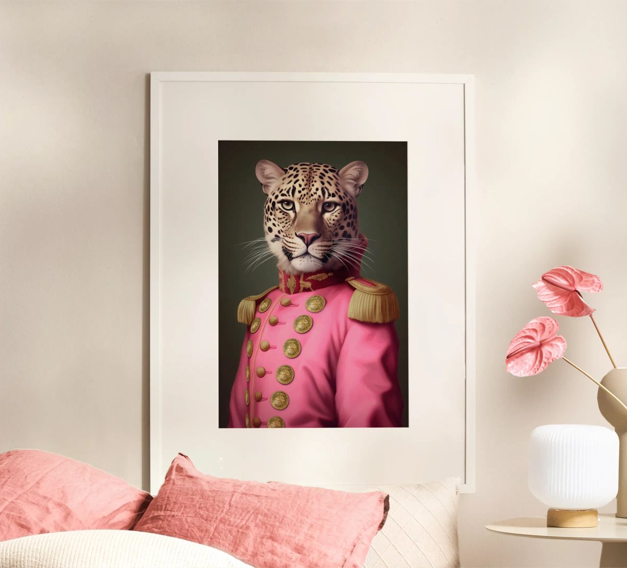 Malerei rosa Leopard Poster von Carinaprint
