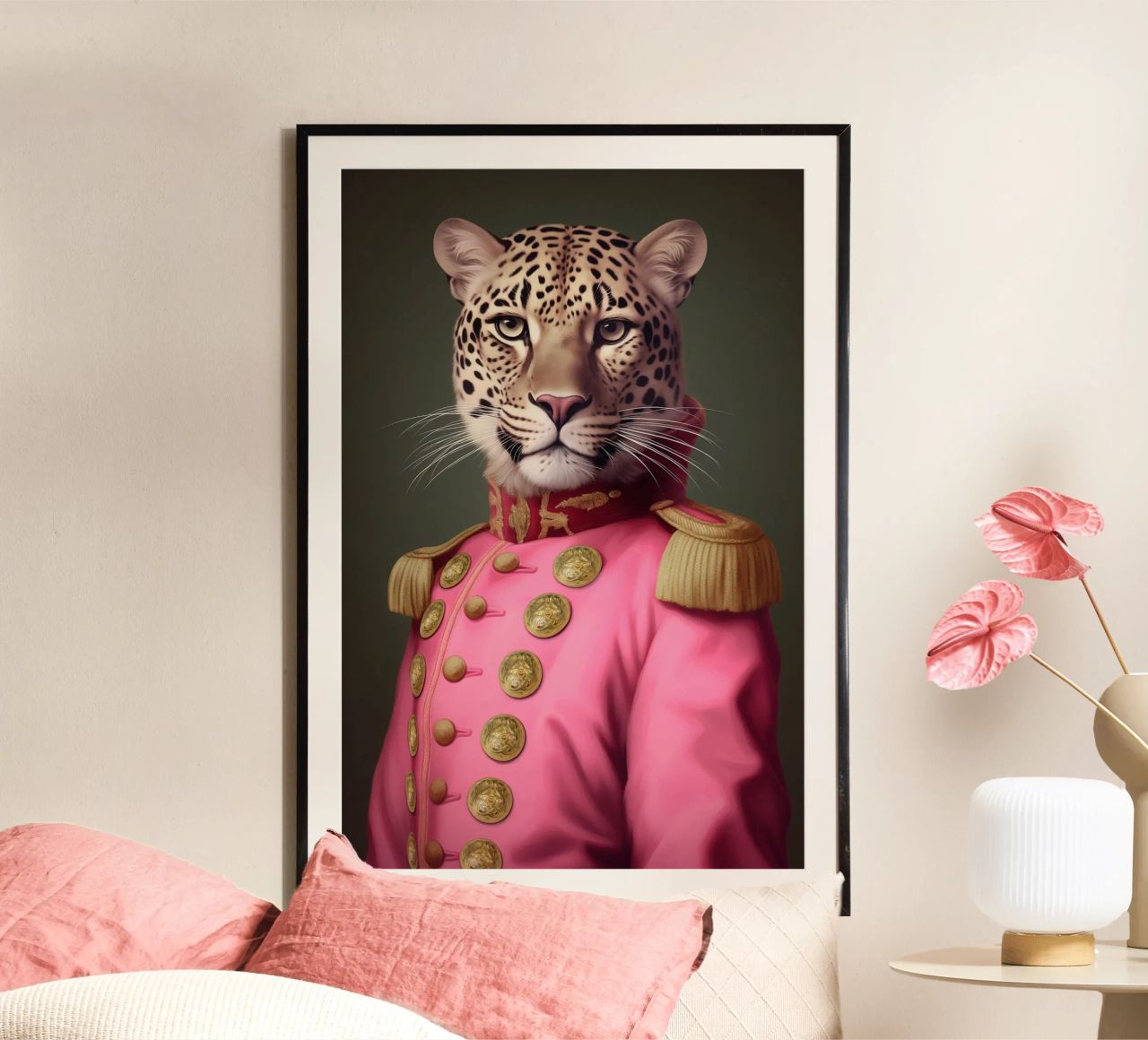 Malerei rosa Leopard Poster von Carinaprint