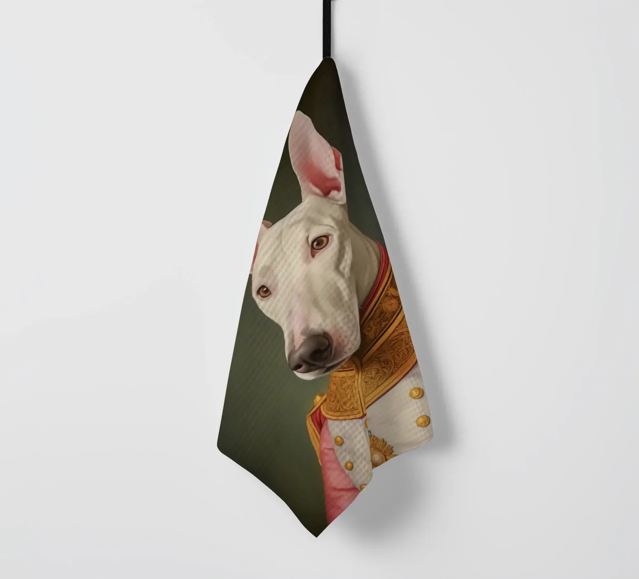 Pittura bull terrier rosa canovaccio da cucina da Carinaprint