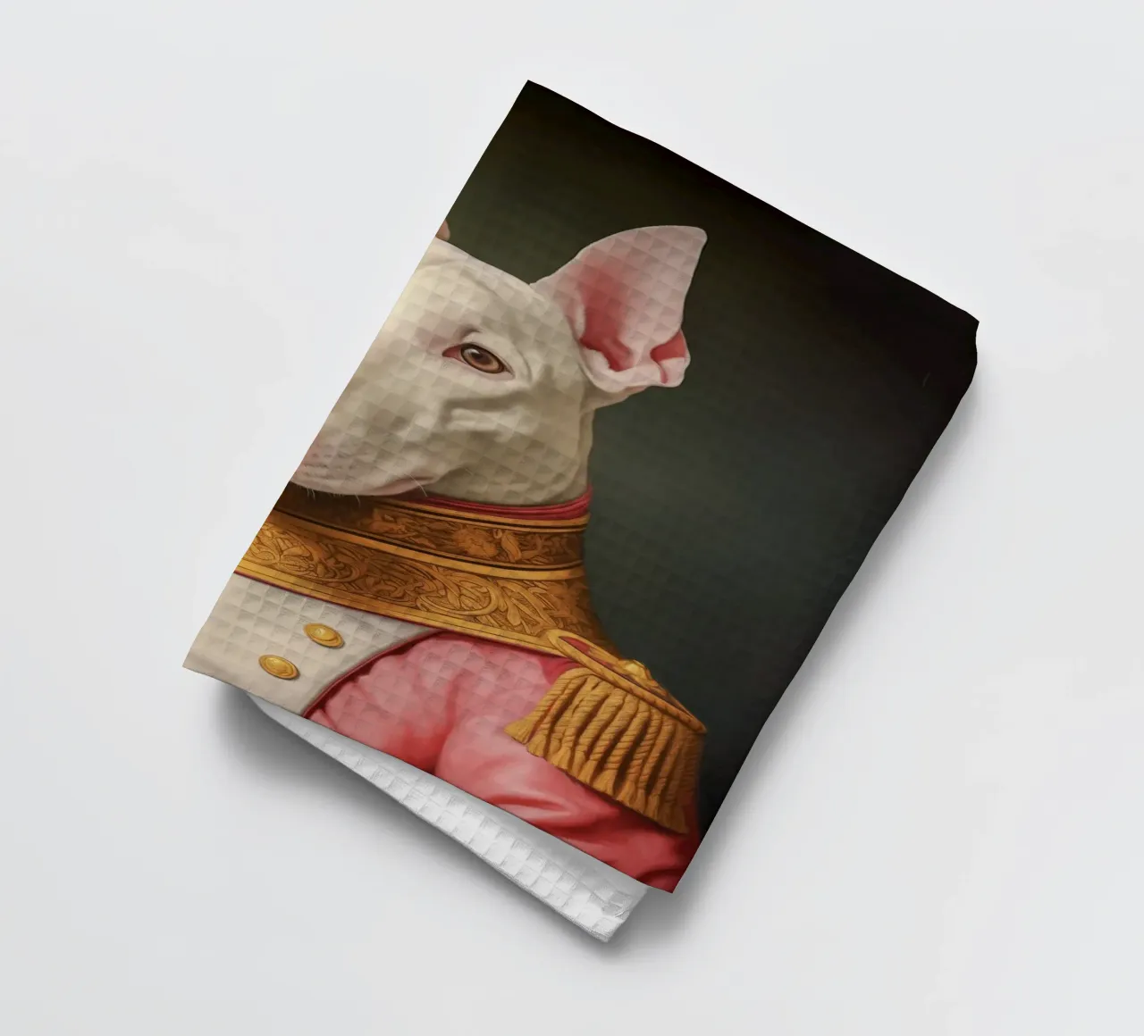 Pittura bull terrier rosa canovaccio da cucina da Carinaprint
