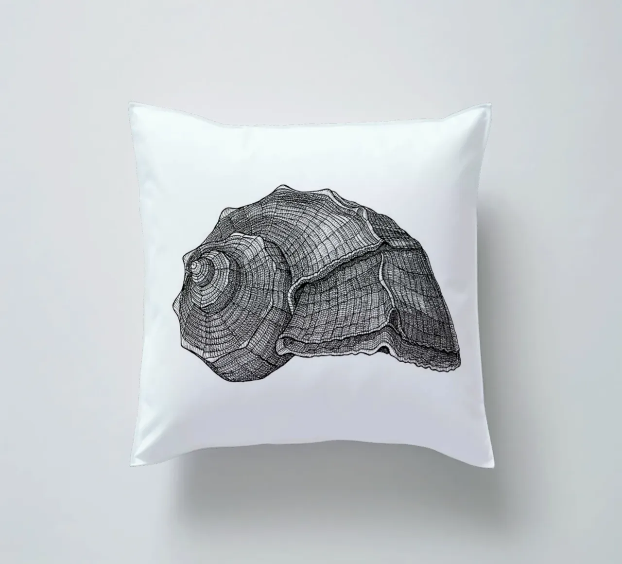 Seashell decorative cushion by Pen & Ink