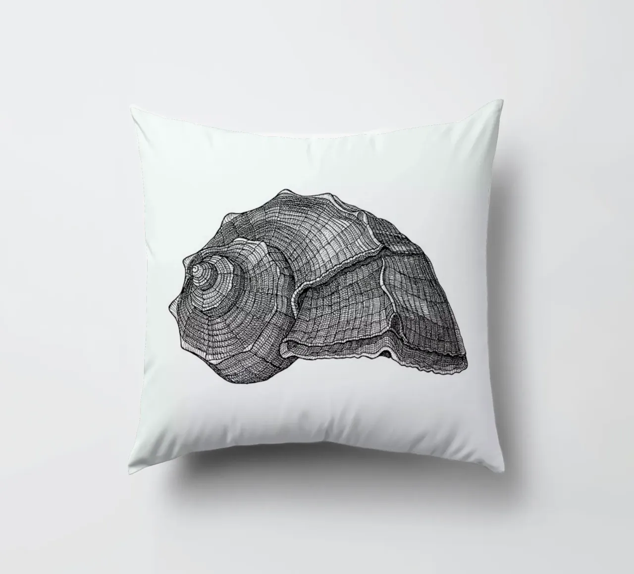 Seashell decorative cushion by Pen & Ink