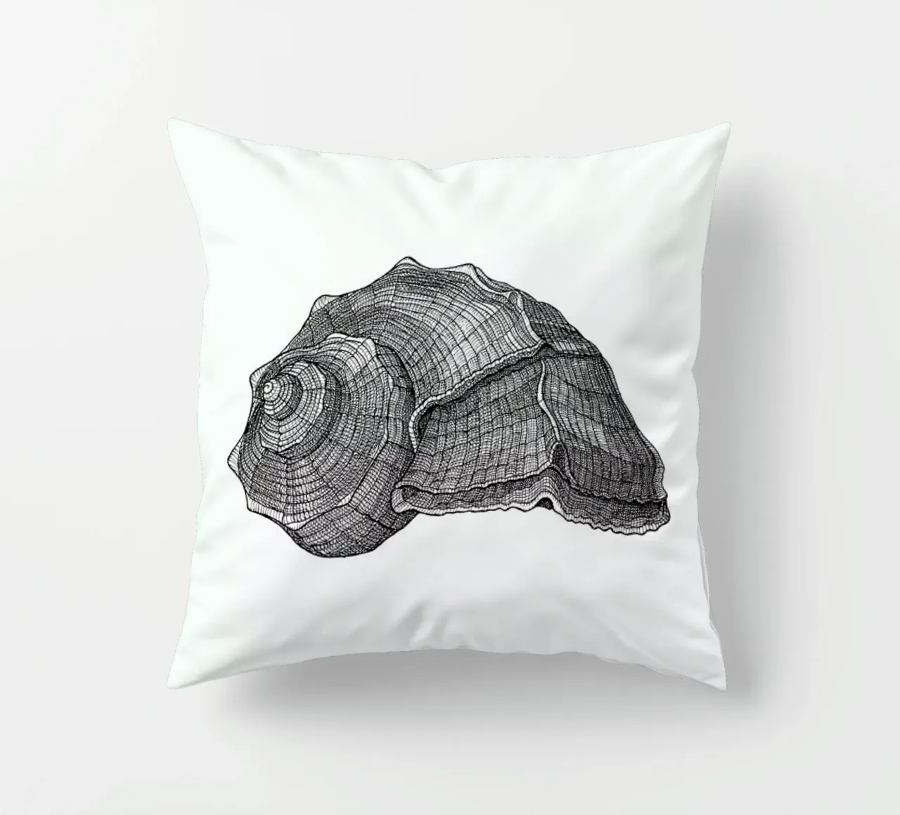 Seashell decorative cushion by Pen & Ink