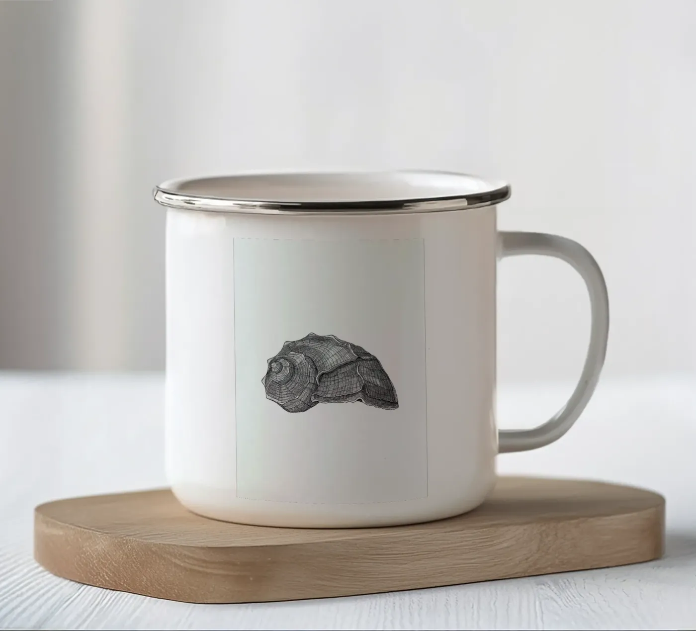 Seashell enamel mug by Pen & Ink