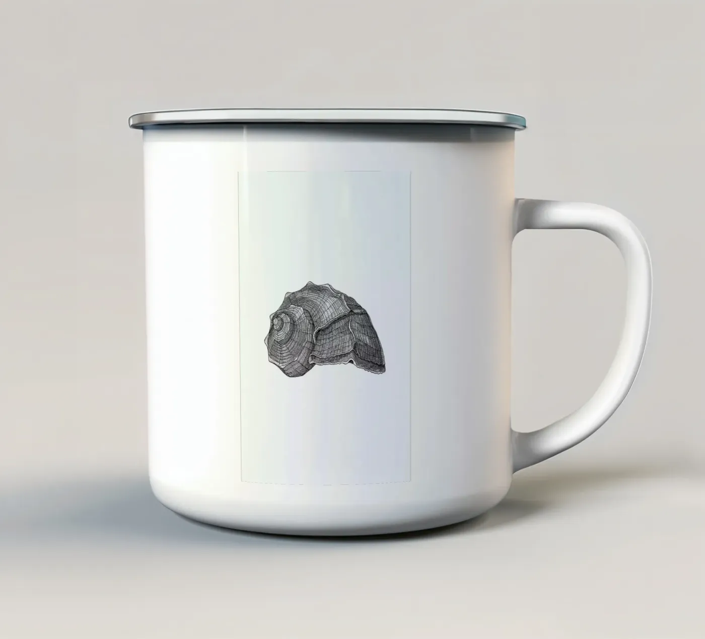 Seashell enamel mug by Pen & Ink