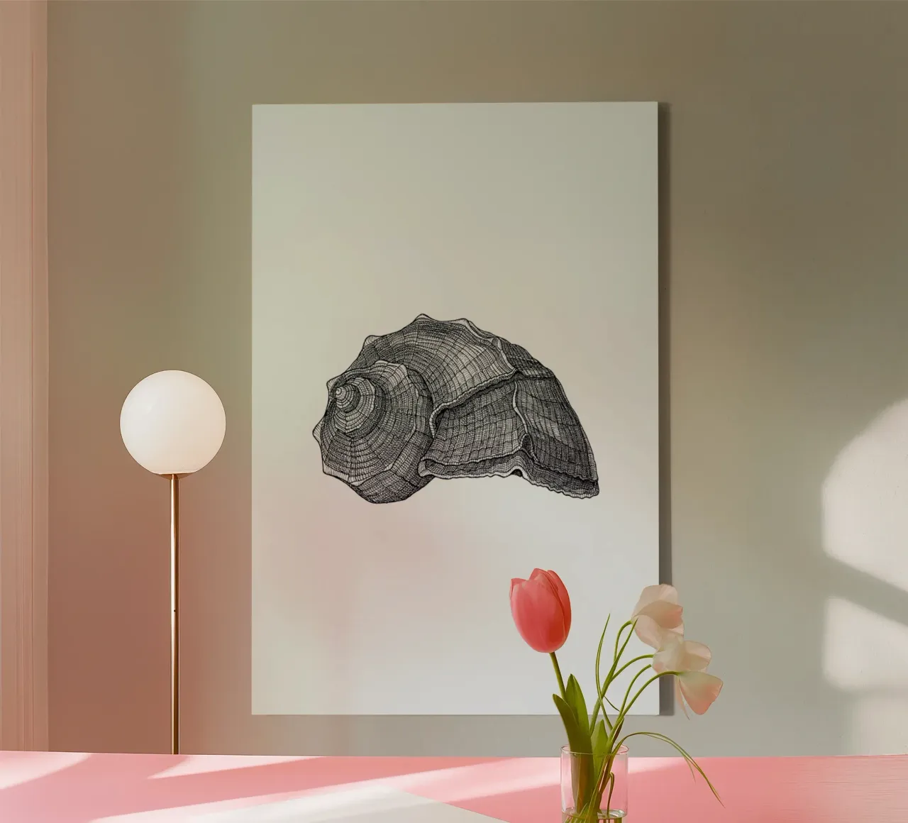 Seashell canvas van Pen & Ink