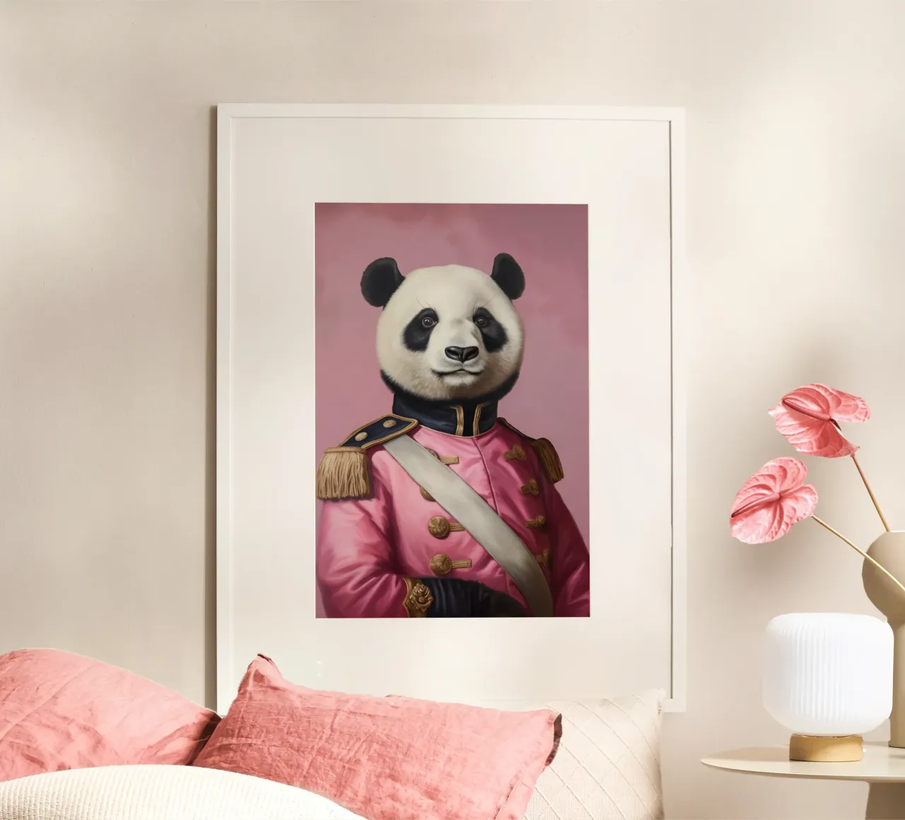 Malerei rosa Pandabär Poster von Carinaprint