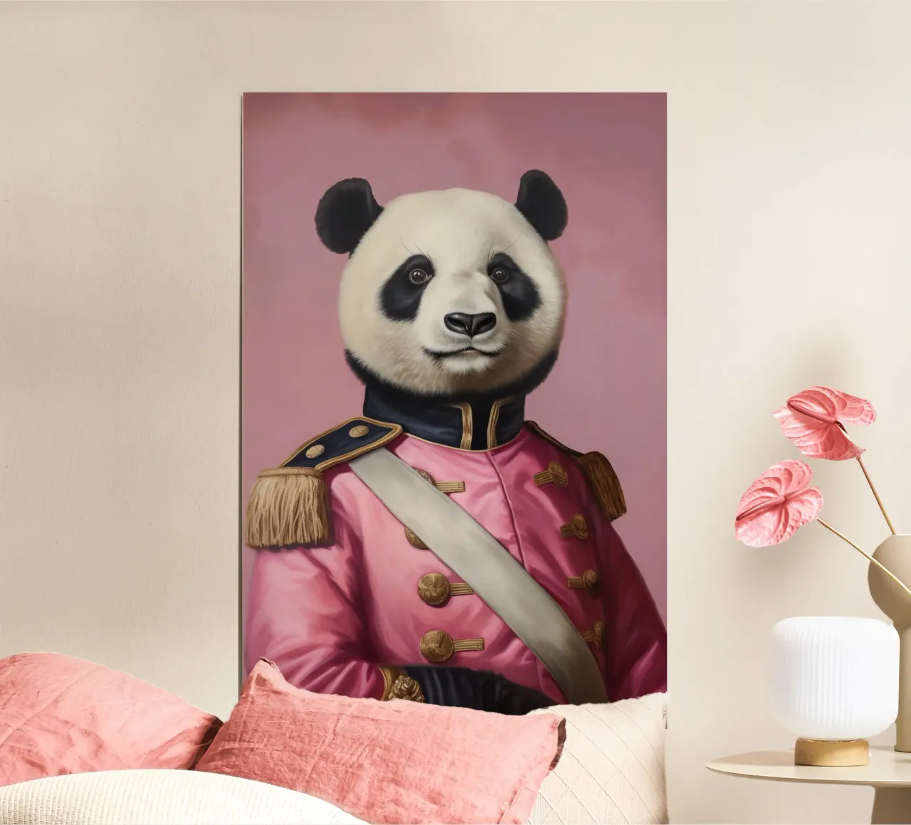 Malerei rosa Pandabär Poster von Carinaprint