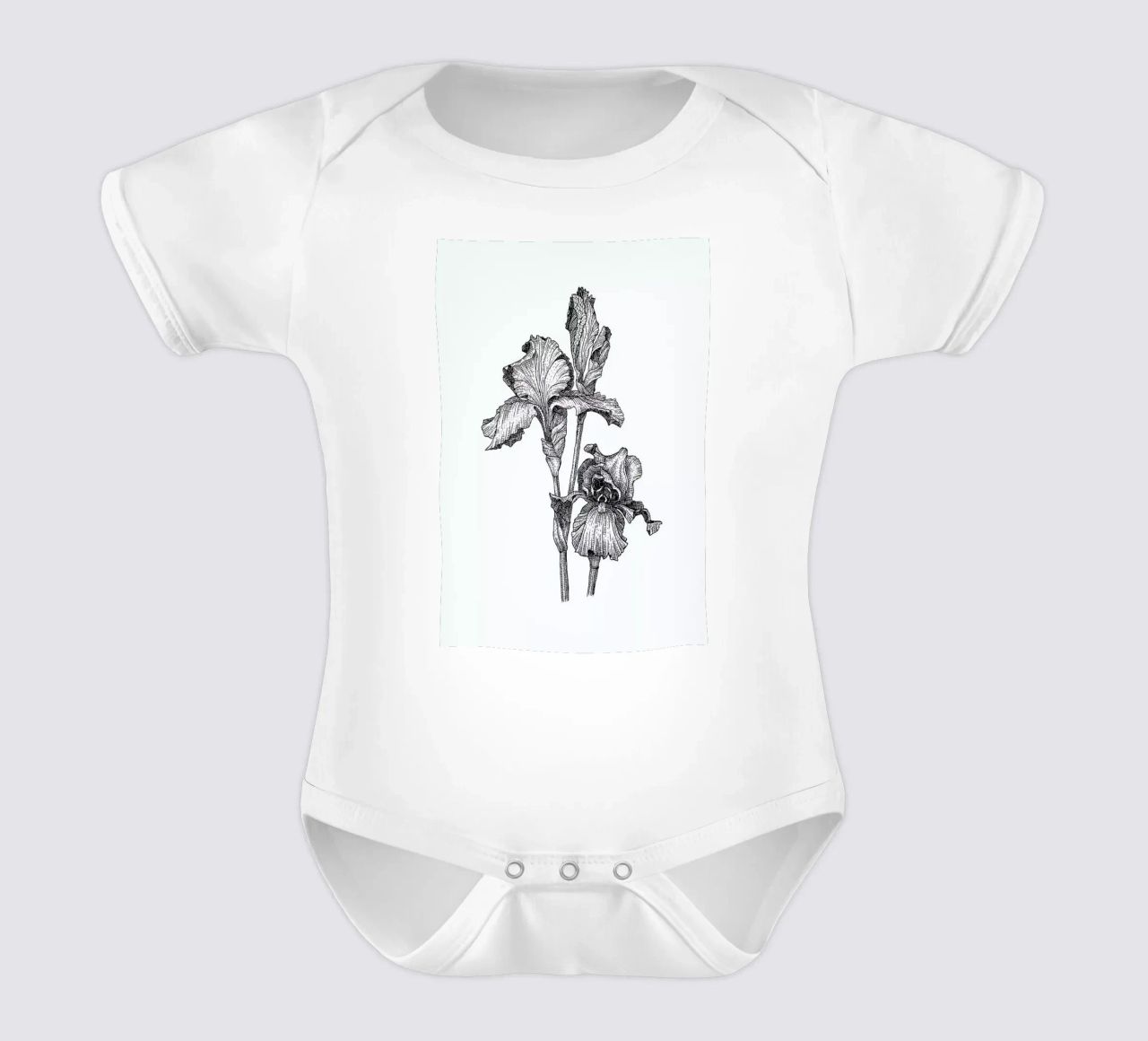 Orchids body neonato maniche corte da Pen & Ink