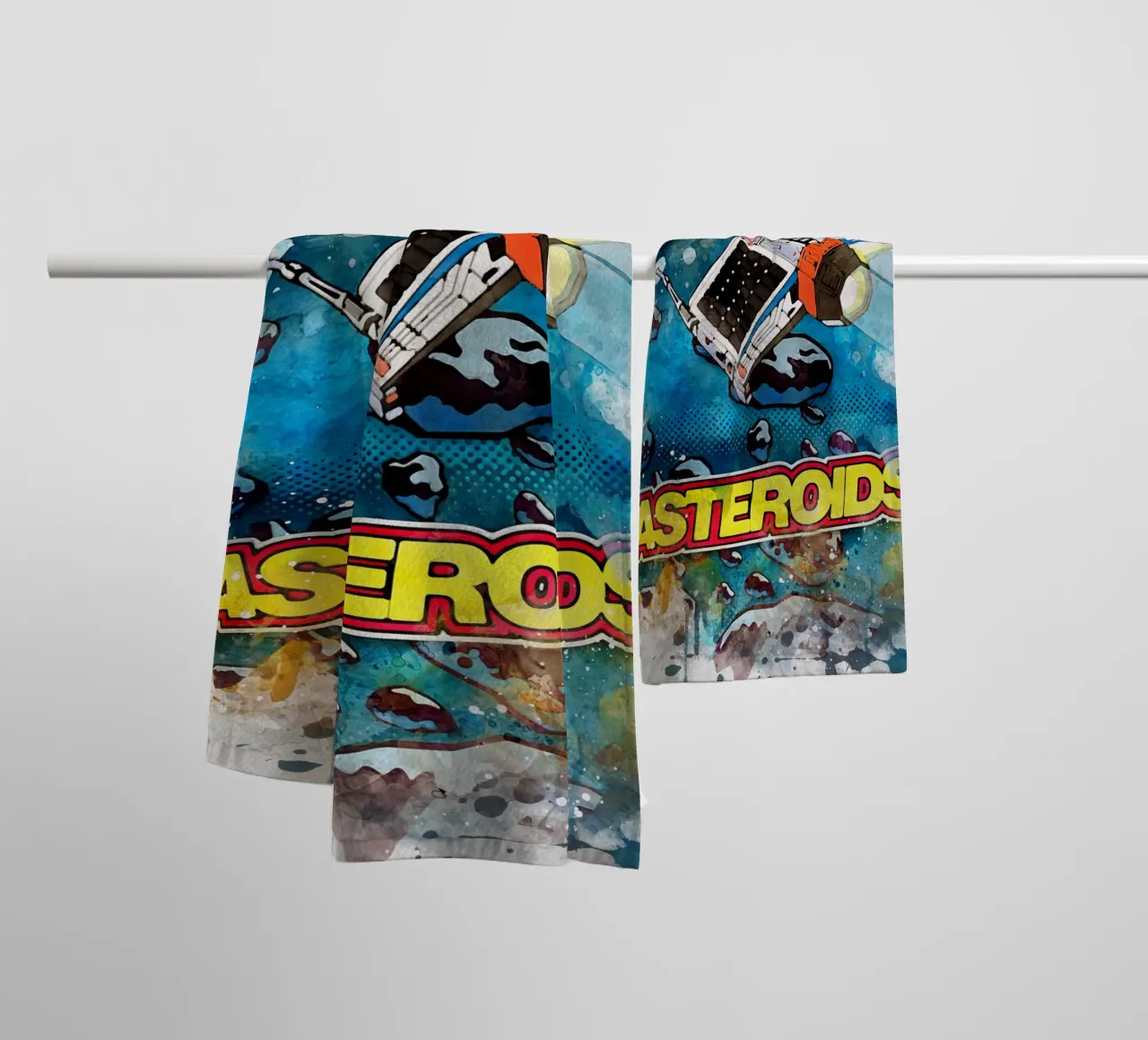 Asteroids Watercolor asciugamano da bagno da CreativeStudio
