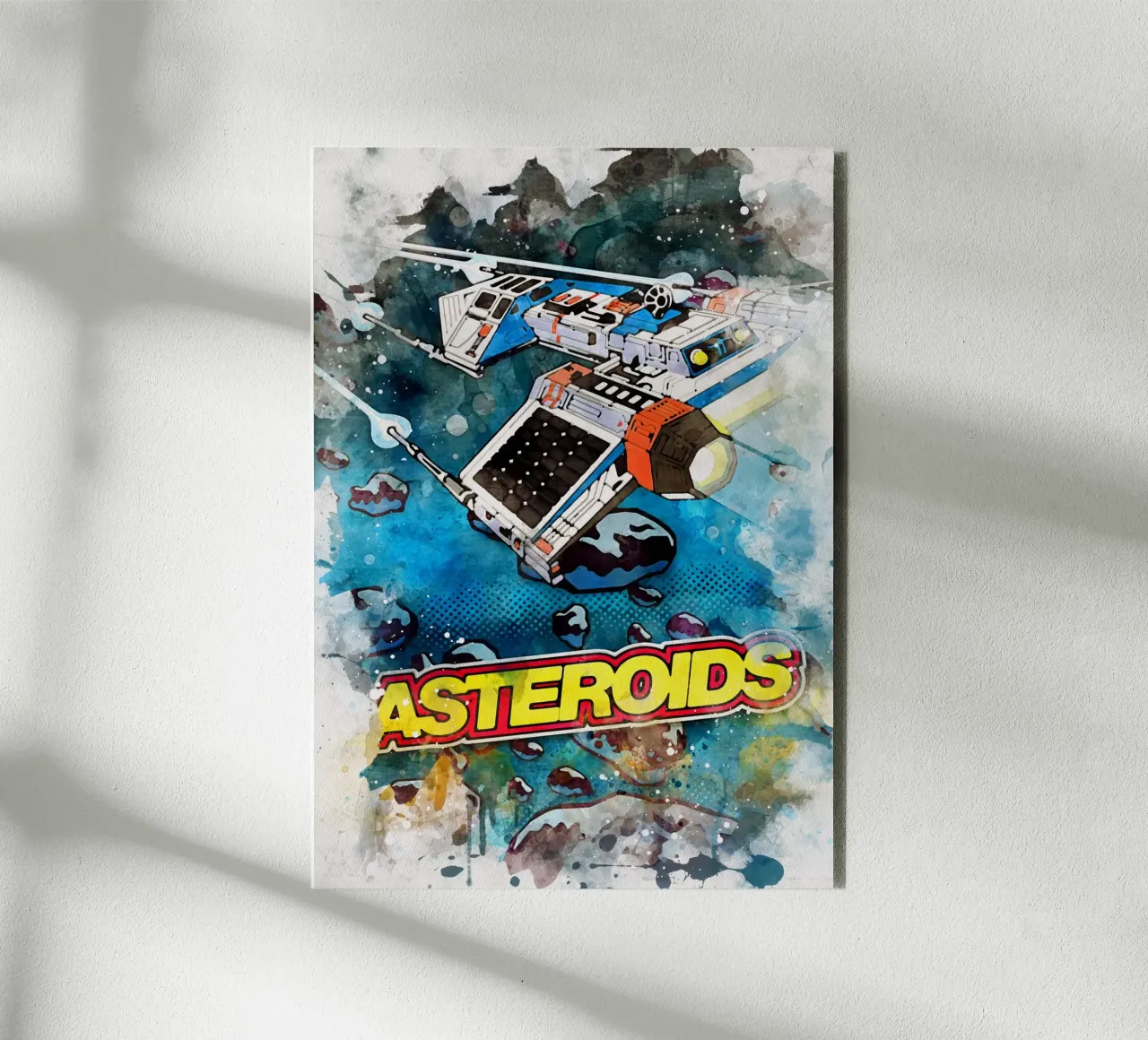 Asteroids Watercolor alluminio dibond da CreativeStudio