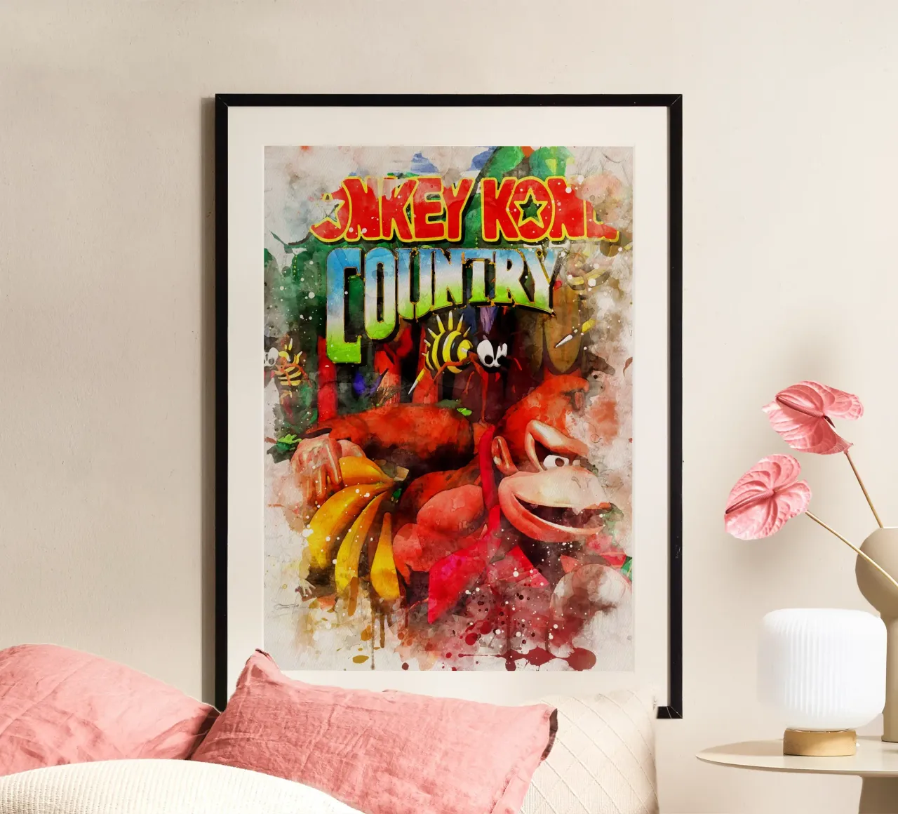 Donkey Kong Country poster con telaio in alluminio da CreativeStudio