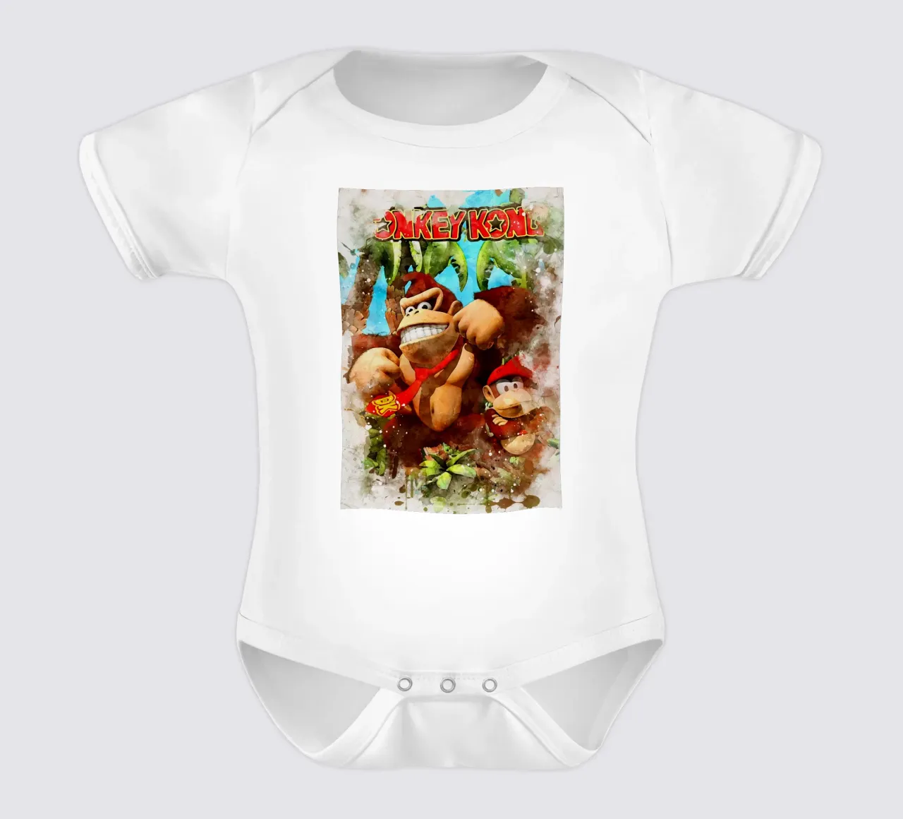 Donkey Kong Country short-sleeve baby romper by CreativeStudio
