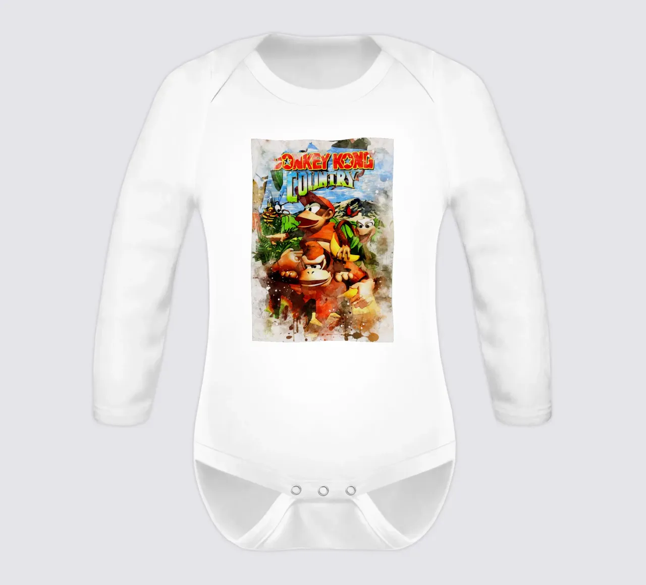 Donkey Kong Country Langarm Babybody von CreativeStudio