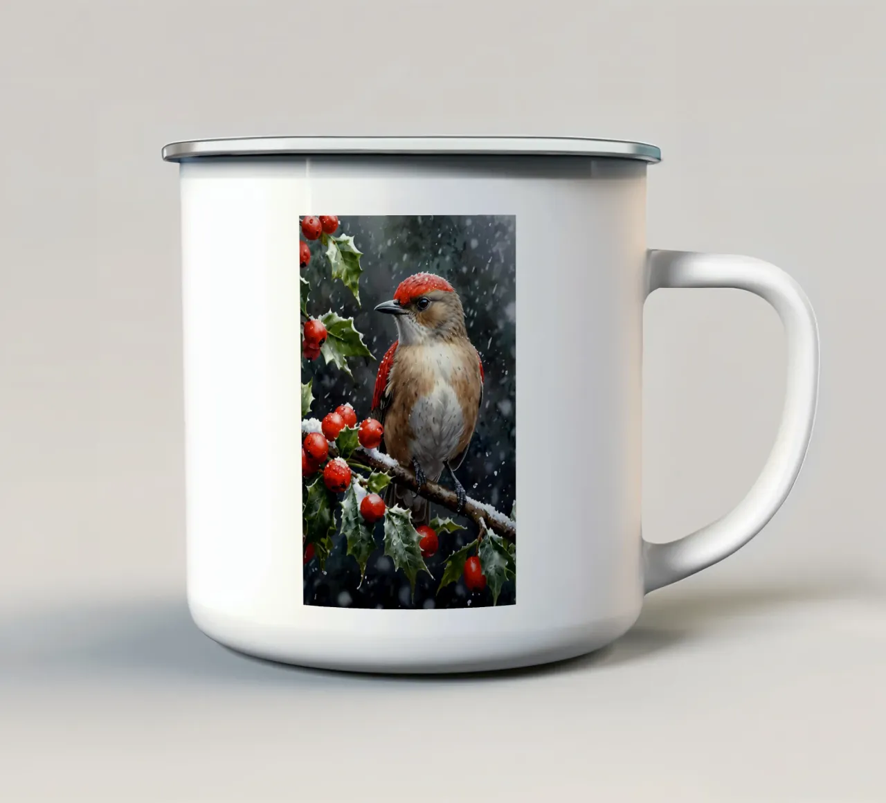 un uccello gufo tazza in smalto da 🎁 ARTVI-SHOP