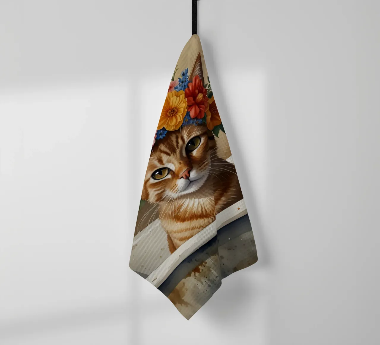 gatto floreale canovaccio da cucina da 🎁 ARTVI-SHOP