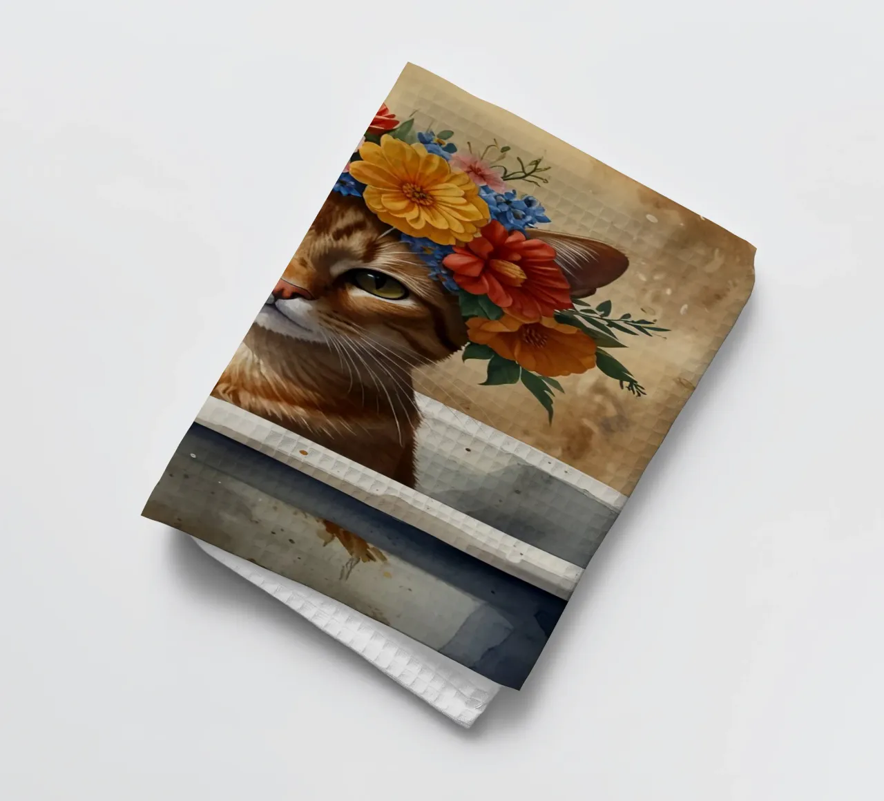 gatto floreale canovaccio da cucina da 🎁 ARTVI-SHOP