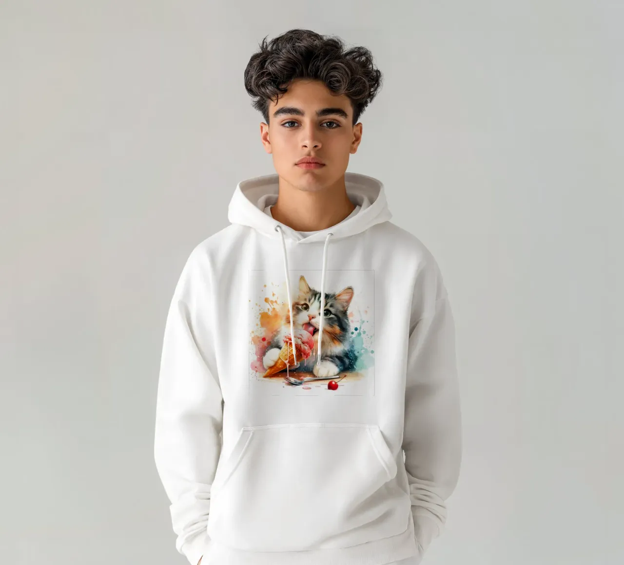 Gatto molto freddo felpa con cappuccio da 🎁 ARTVI-SHOP