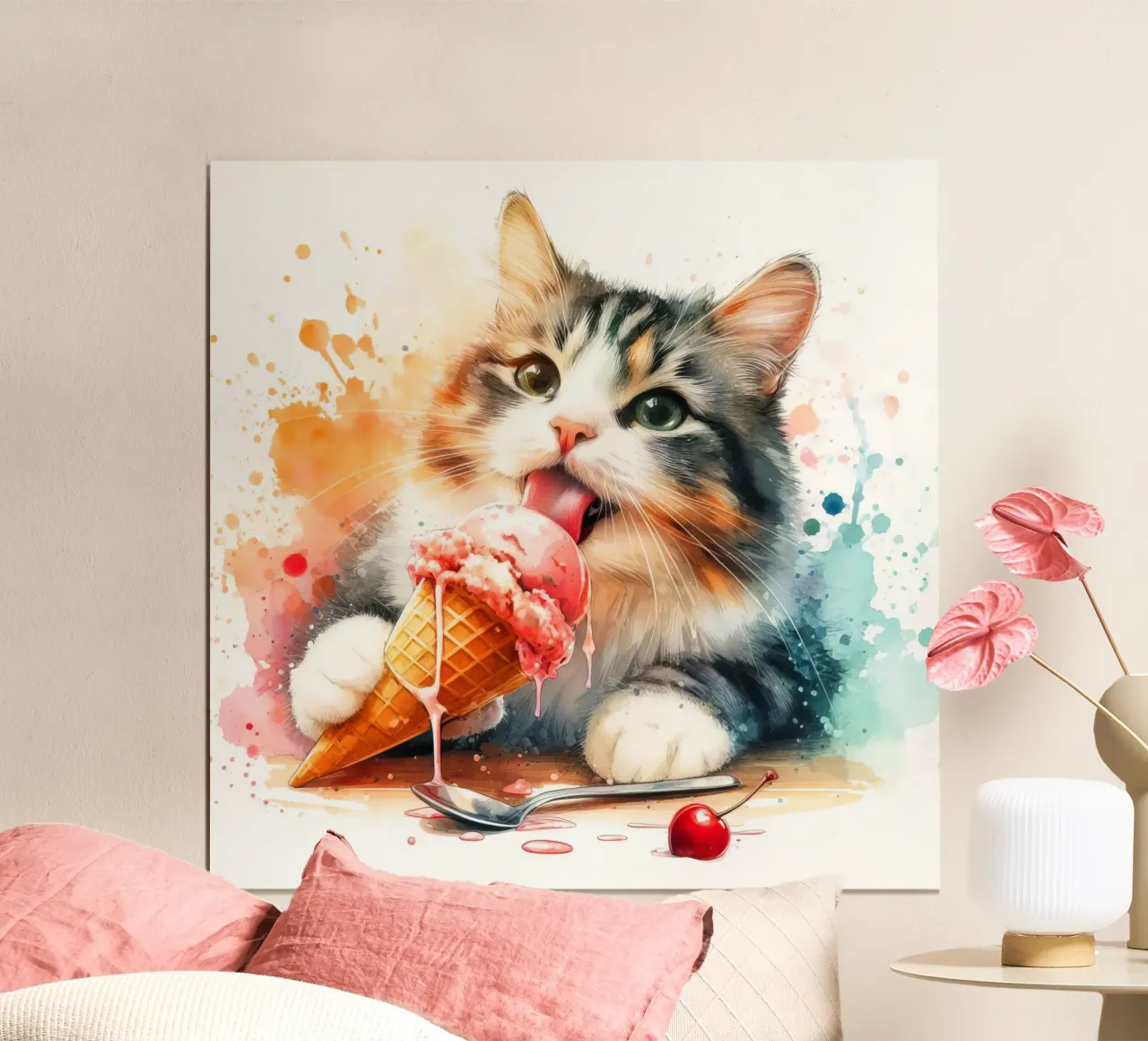 Gatto molto freddo carta hahnemühle da 🎁 ARTVI-SHOP