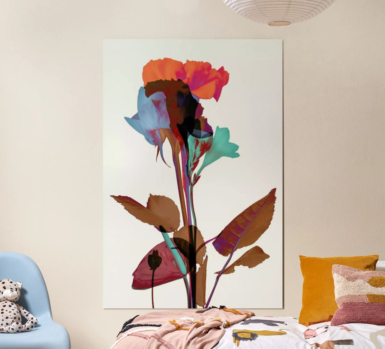 Ode aux Fleurs (Orange-Blue-Mint) poster de BlauMaschine