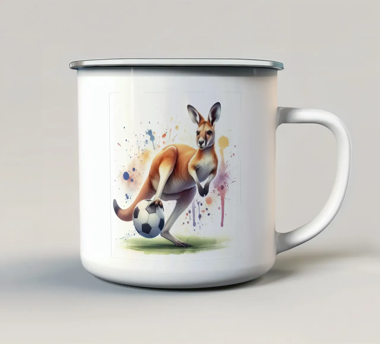Il canguro del calcio tazza in smalto da 🎁 ARTVI-SHOP