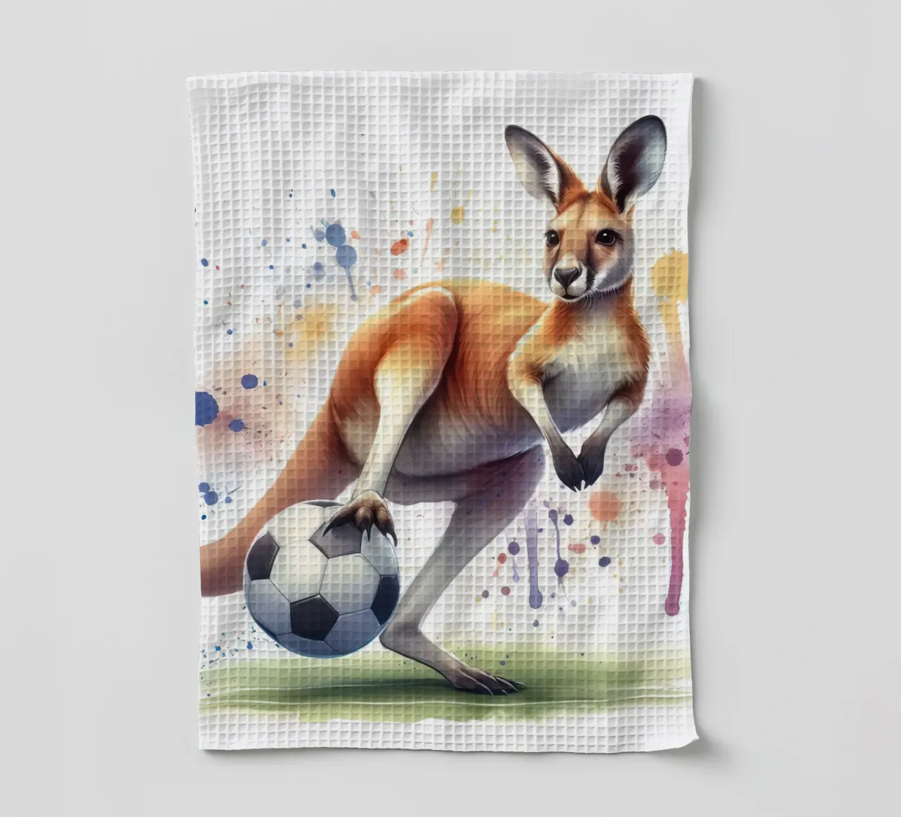 The football kangaroo tea towel by 🎁 ARTVI-SHOP