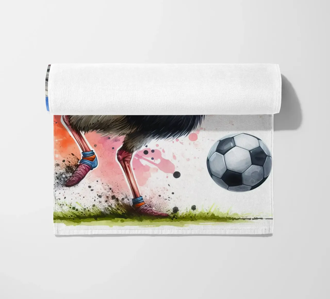 Lo struzzo calciatore telo mare da ARTVI-SHOP