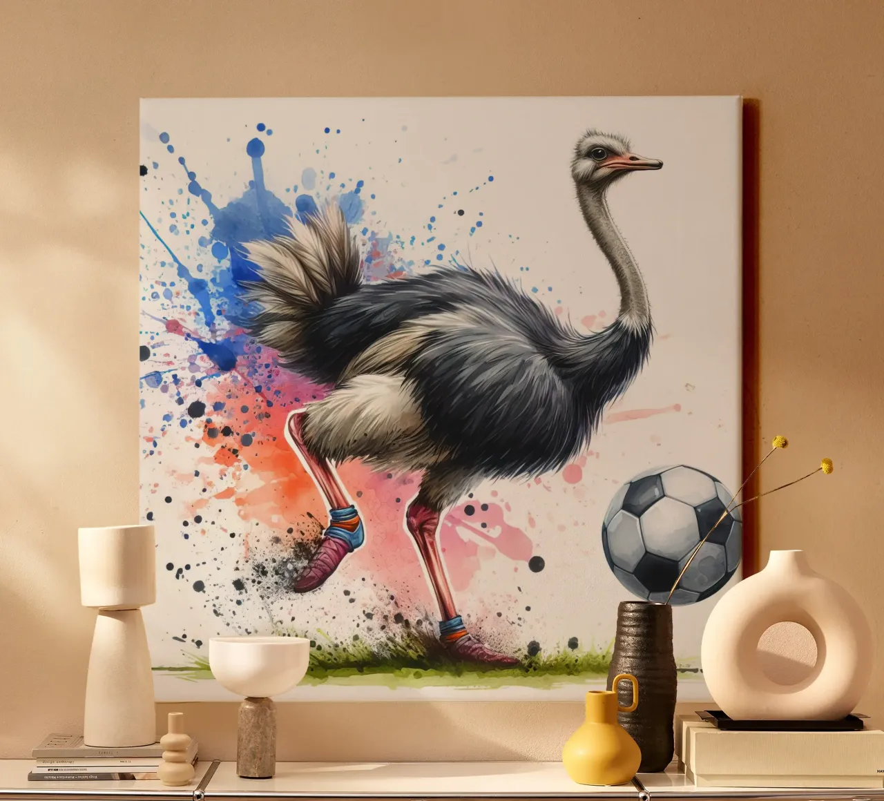 Lo struzzo calciatore tela da 🎁 ARTVI-SHOP