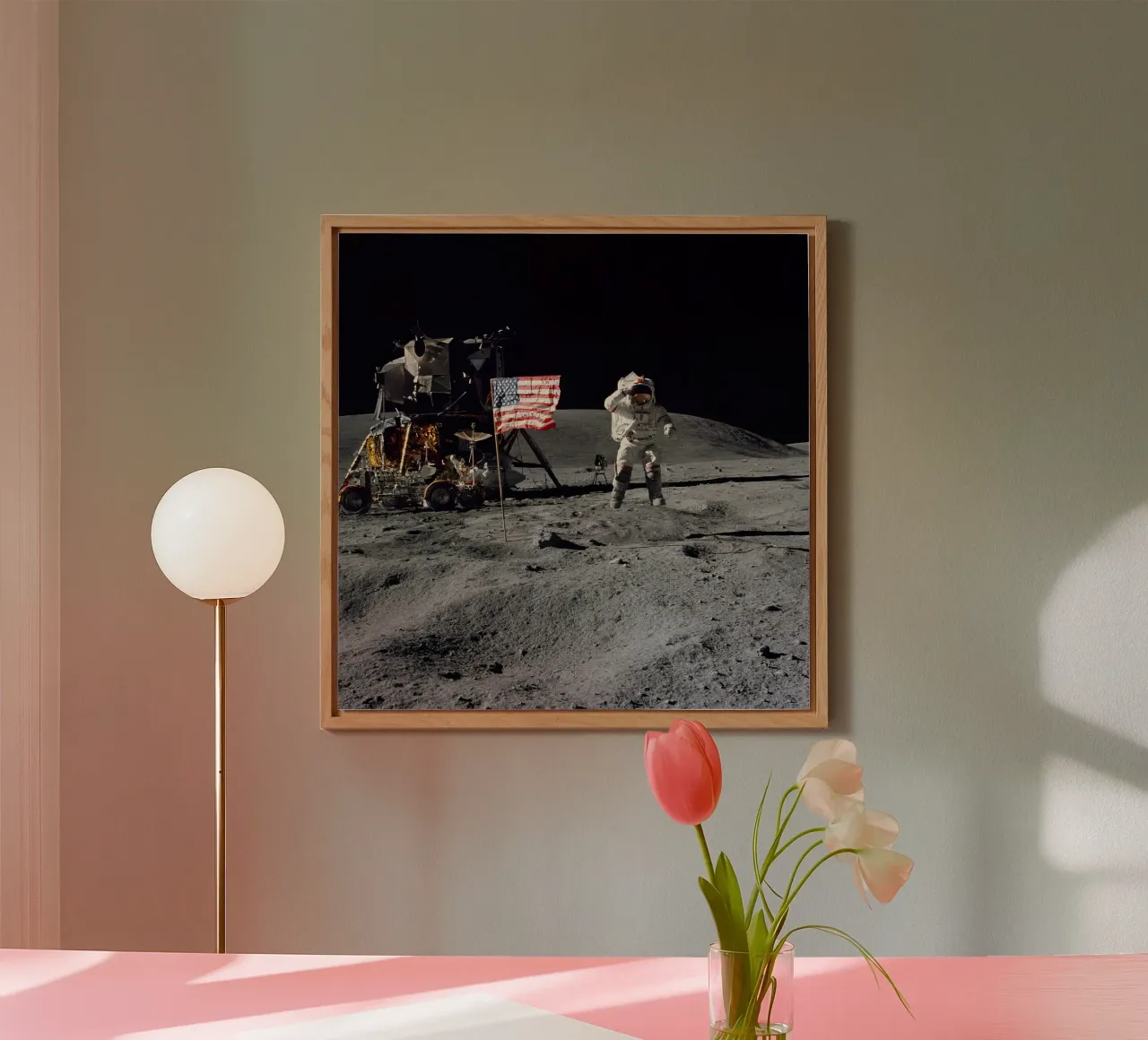 Astronauta sulla luna NASA alluminio dibond da 🎁 ARTVI-SHOP