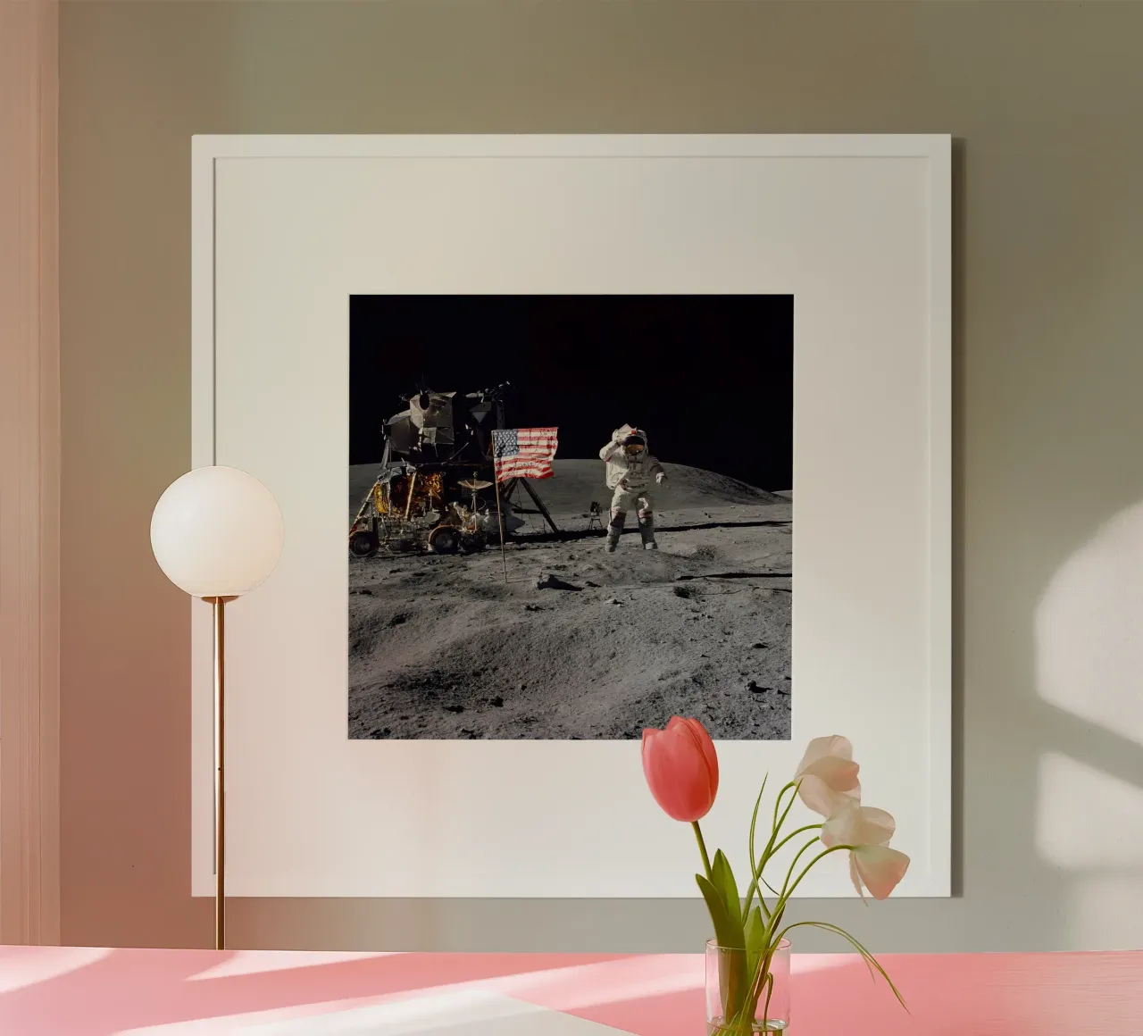 Astronauta sulla luna NASA carta hahnemühle da 🎁 ARTVI-SHOP