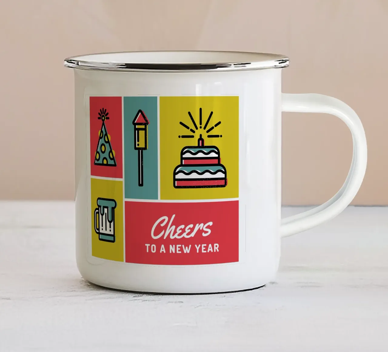 Happy New Year tazza in smalto da Dreamer10