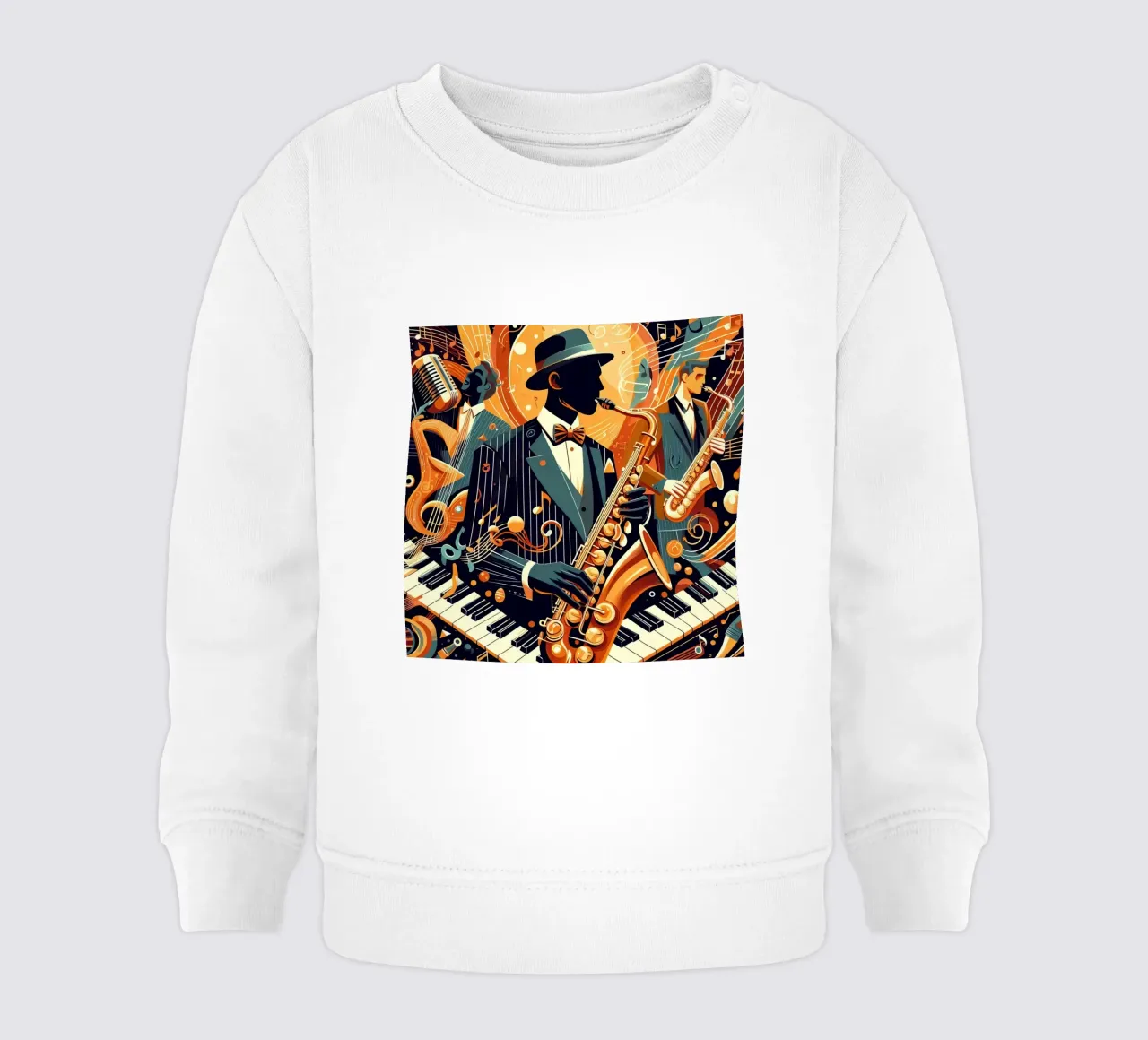 sassofonista astratto felpa neonato da ARTVI-SHOP