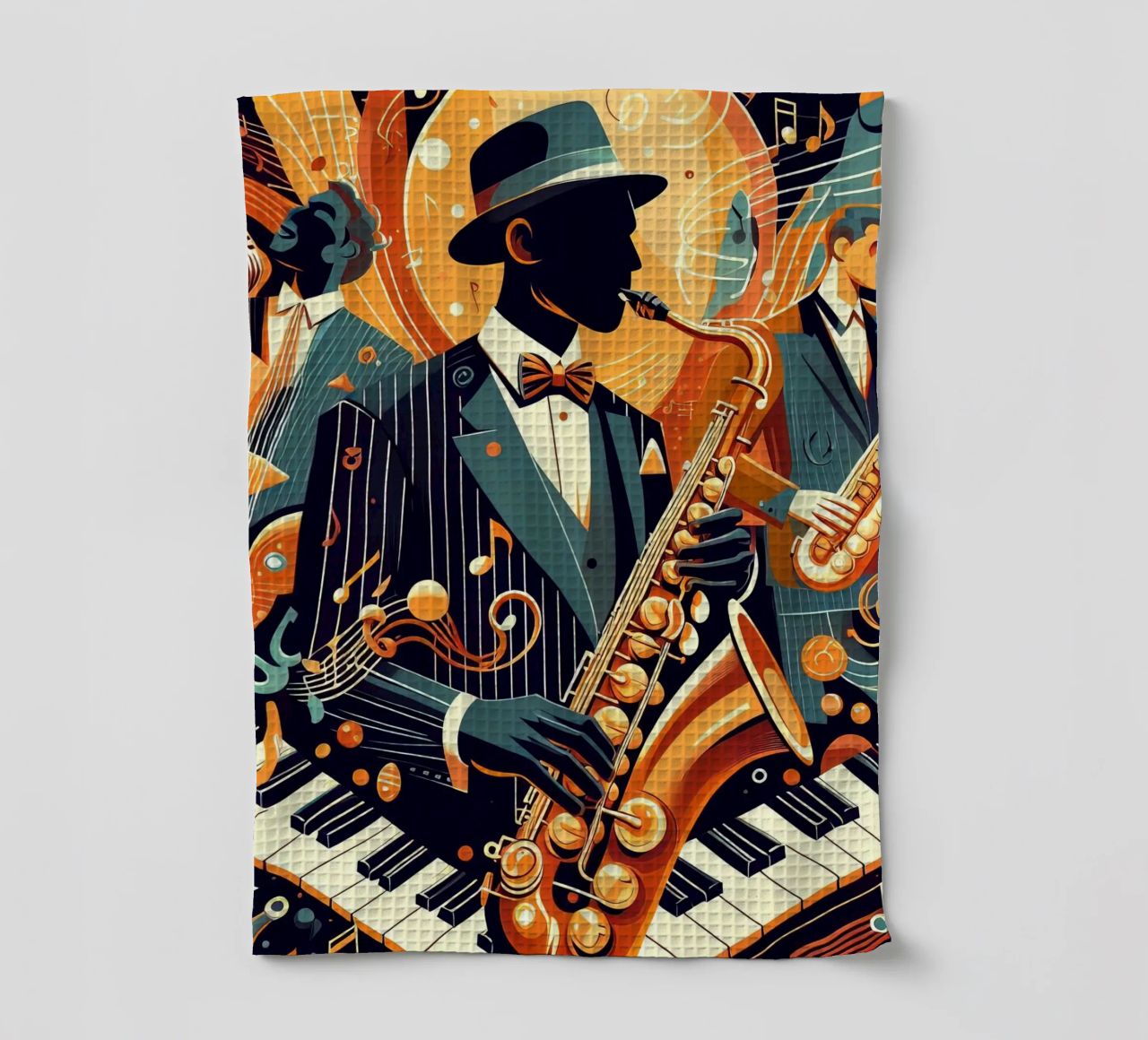 saxophoniste abstrait torchon de ARTVI-SHOP