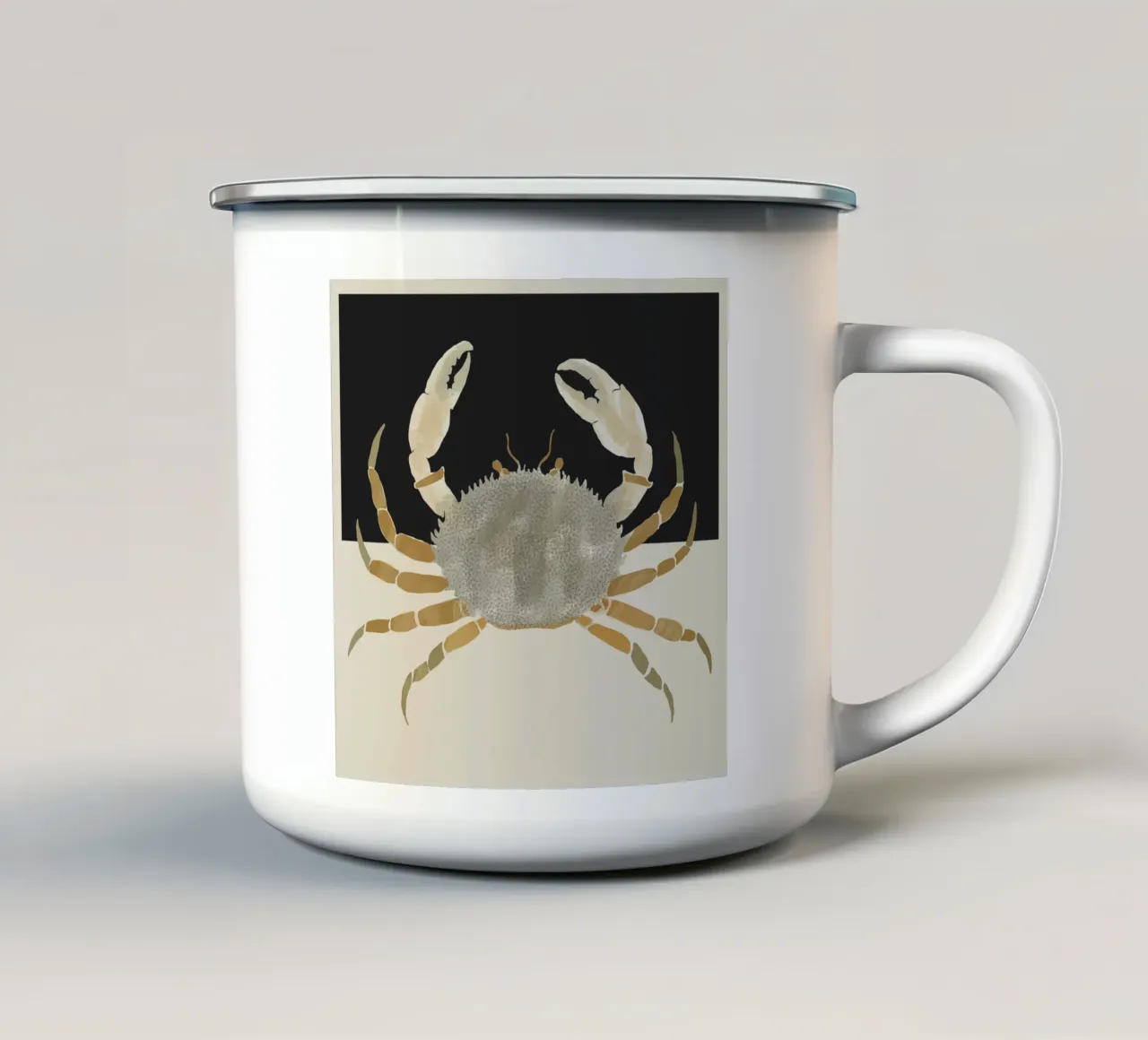Granchio minimalista tazza in smalto da ThingDesign