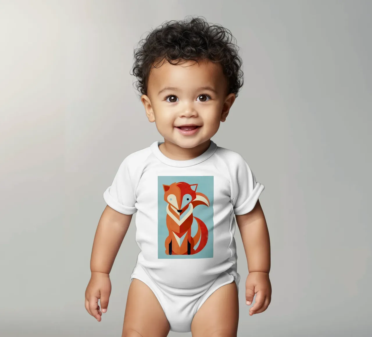 Fox short-sleeve baby romper by Jay Fleck