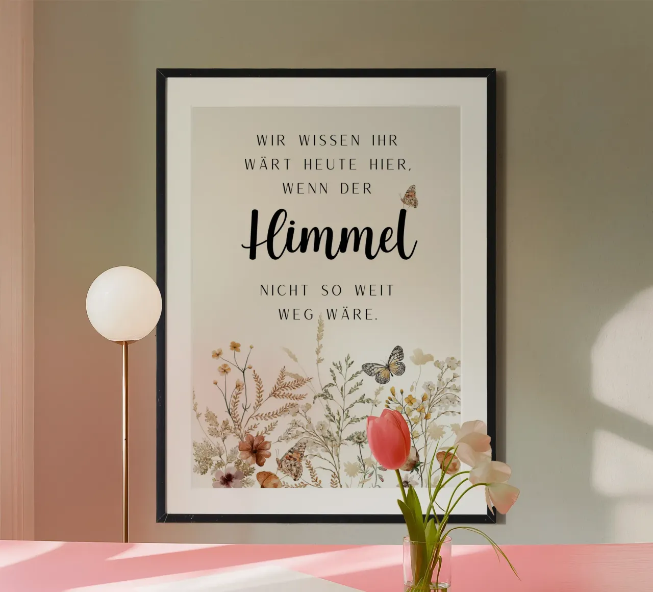 Hochzeit Gedenk-Schild - "Wir wissen ihr wärt hier, wenn der Poster mit Kunststoffrahmen von Wunderbarwir