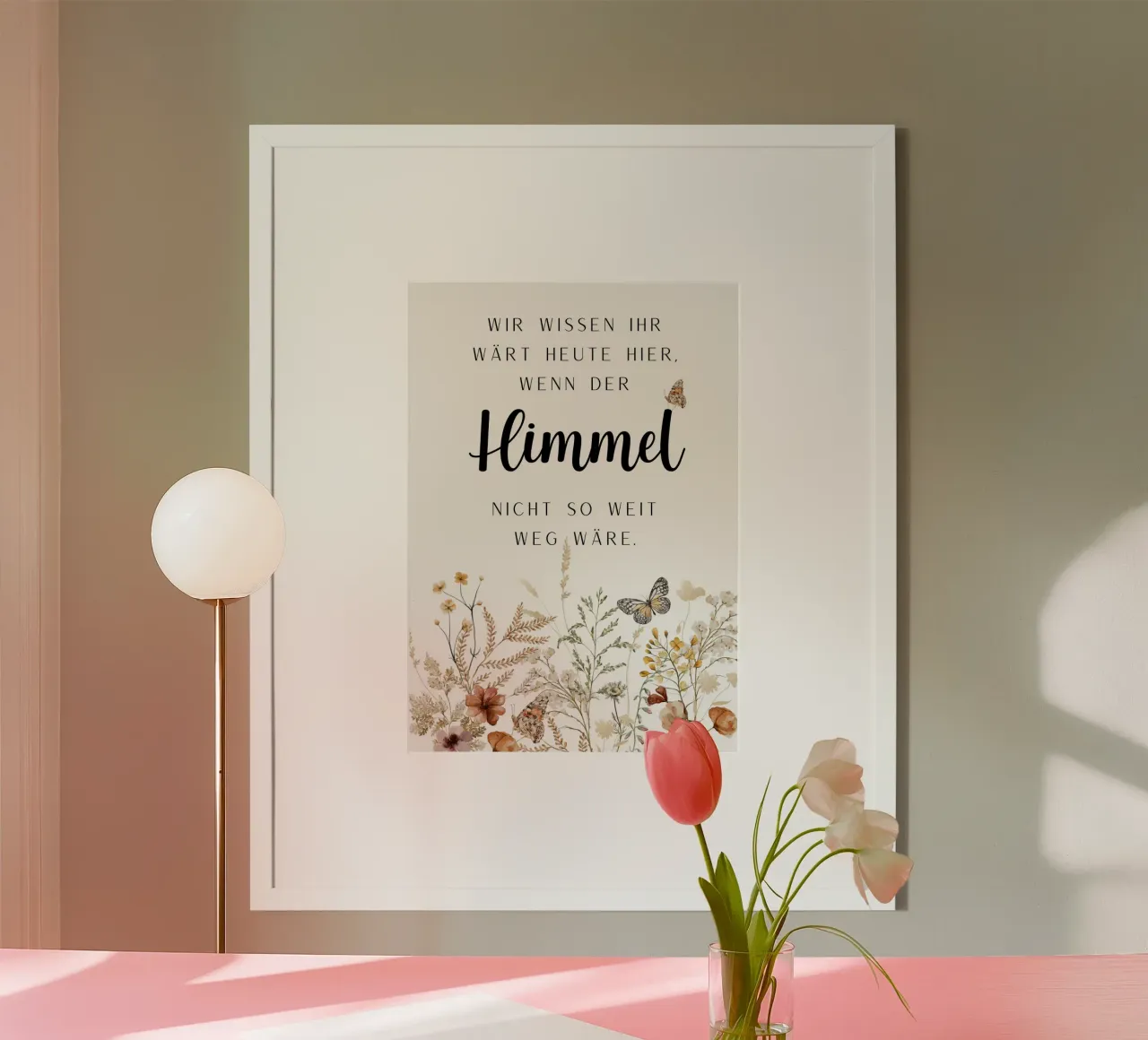 Hochzeit Gedenk-Schild - "Wir wissen ihr wärt hier, wenn der Poster mit Kunststoffrahmen von Wunderbarwir