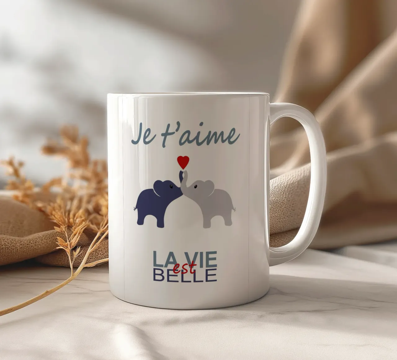 éléphant, je t'aime tazza in ceramica da alexiableu