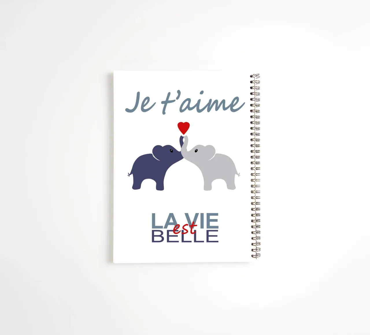 éléphant, je t'aime spiral notebook by alexiableu