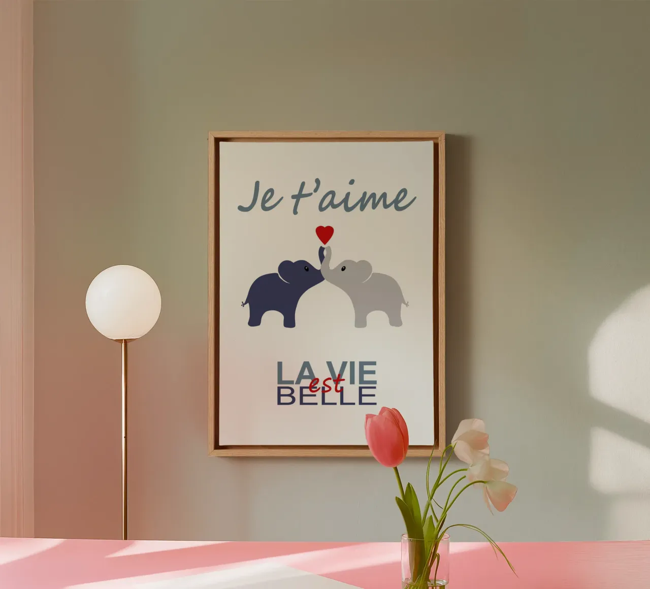 éléphant, je t'aime canvas van alexiableu