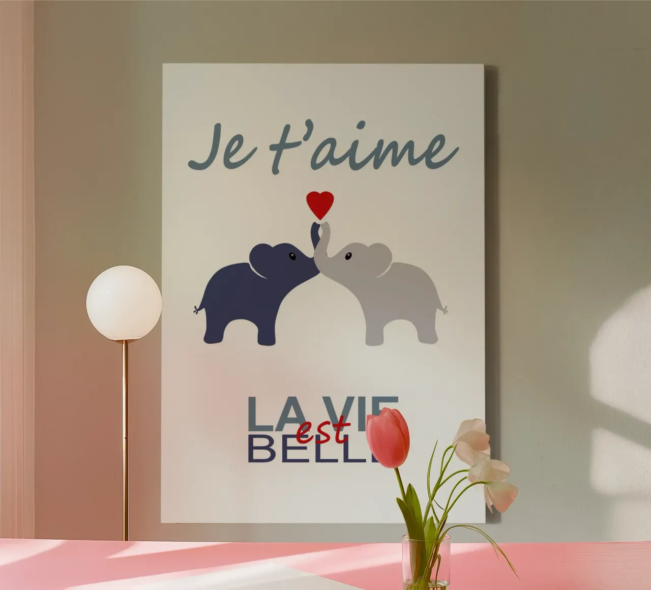 éléphant, je t'aime canvas van alexiableu